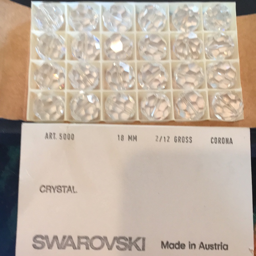 18 mm Swarovski crystal clear round beads qty 24